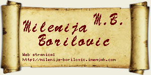 Milenija Borilović vizit kartica
